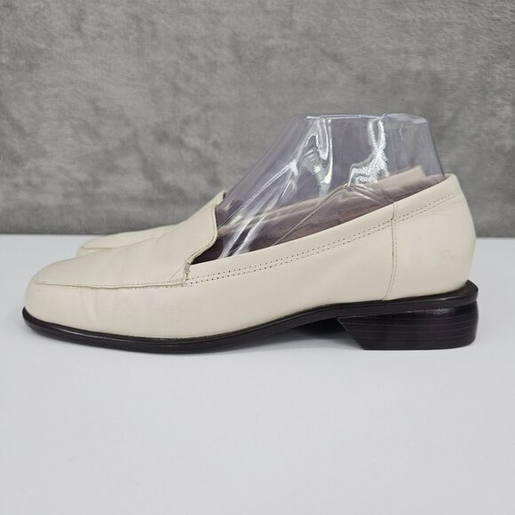 Westies Delbert Loafers 7.5 M Ivory Cream Leather Slip On Retro 90s Y2K Quality - Picture 10 of 15